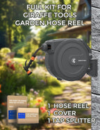 Garden Hose Reel Kit with Tap Splitter