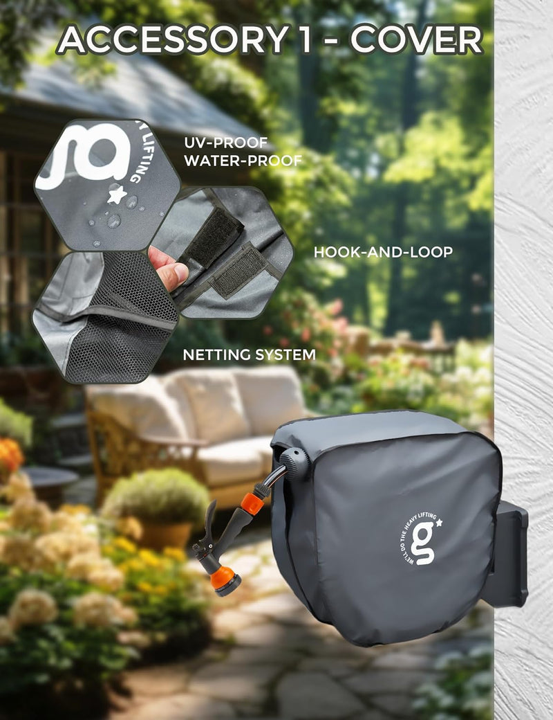 Garden Hose Reel Kit with Tap Splitter