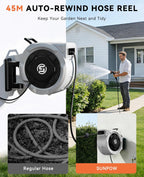 Garden Hose Reel Wall Mounted 25m+2m Retractable Pipe