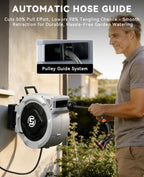 Garden Hose Reel Wall Mounted 25m+2m Retractable Pipe