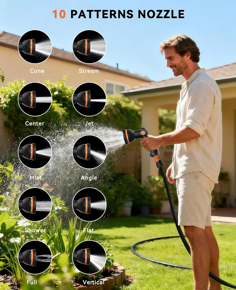 Garden Hose Reel Wall Mounted 25m+2m Retractable Pipe