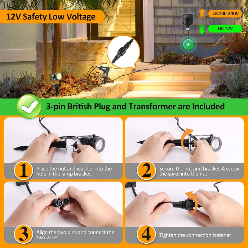 Garden Lights Mains 27m 8-In-1 LED