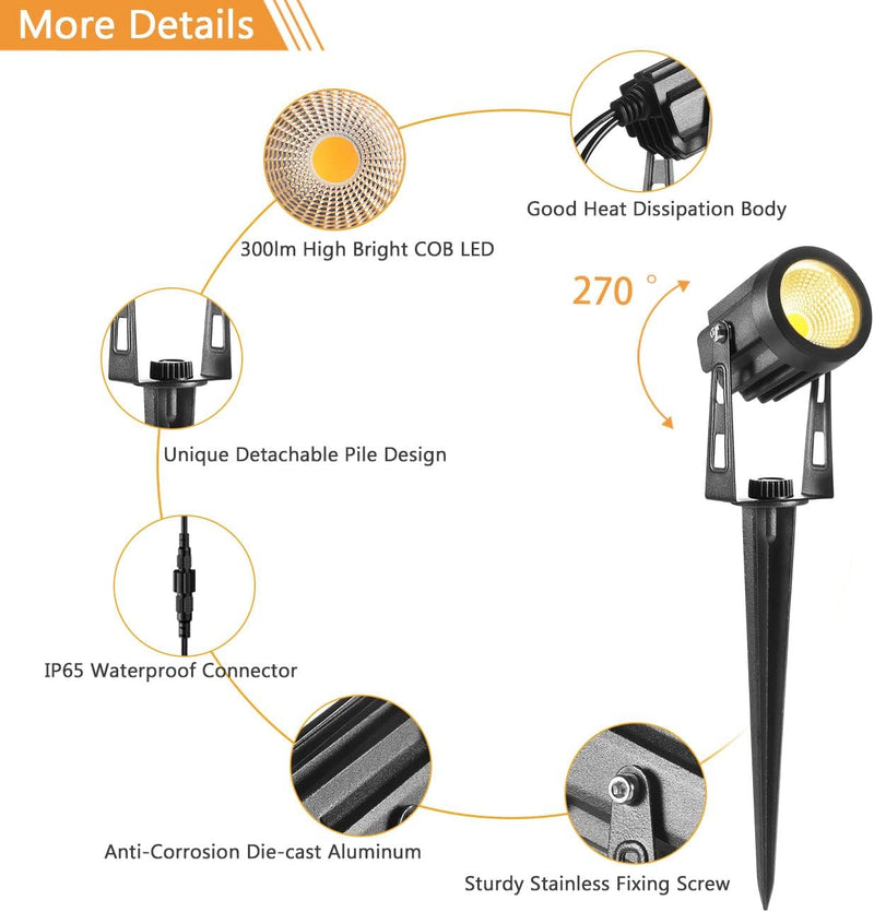 Garden Lights Mains Bs Plug Extendable