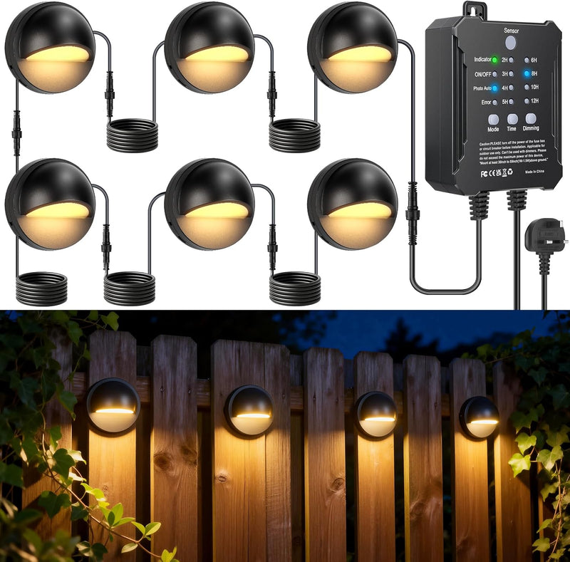 Garden Lights Mains Powered with Timer and Photocell (8 Pack)