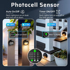 Garden Lights Mains Powered with Timer and Photocell (6 Pack)