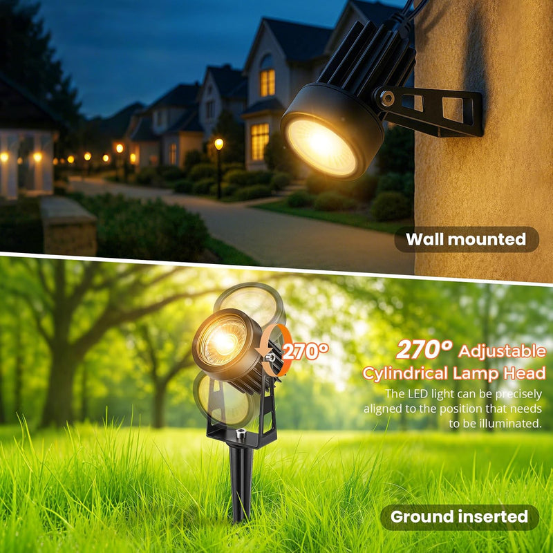 Garden Lights Mains Powered with Timer and Photocell (8 Pack)