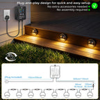 Garden Lights Mains Powered with Timer and Photocell (8 Pack)