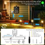 Garden Lights Mains Powered with Timer and Photocell (8 Pack)