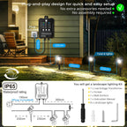 Garden Lights Mains Powered with Timer and Photocell (8 Pack)