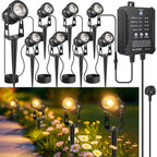 Garden Lights Mains Powered with Timer and Photocell (8 Pack)