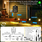 Garden Lights Mains Powered with Timer and Photocell (8 Pack)