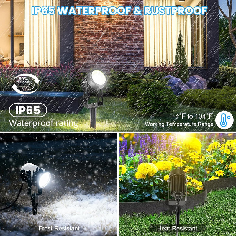 Garden Lights Mains Powered with Timer and Photocell (8 Pack)
