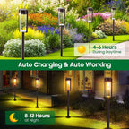 Garden Lights Solar Powered with Warm Tungsten Filament (4 Pack)