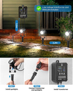 Garden Lights with Transformer Photocell Sensor 68FT Waterproof