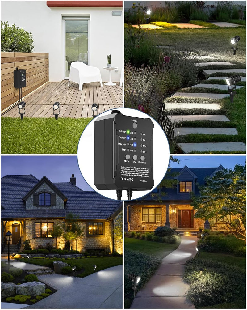 Garden Lights with Transformer Photocell Sensor 68FT Waterproof