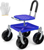 Garden Rolling Seat with Swivel Wheels 150KG