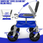 Garden Rolling Seat with Swivel Wheels 150KG
