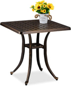 Garden Side Table Antique Cast Aluminium 53x54x54CM