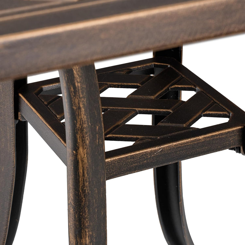 Garden Side Table Antique Cast Aluminium 53x54x54CM