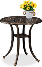 Garden Side Table Antique Look Cast Aluminium