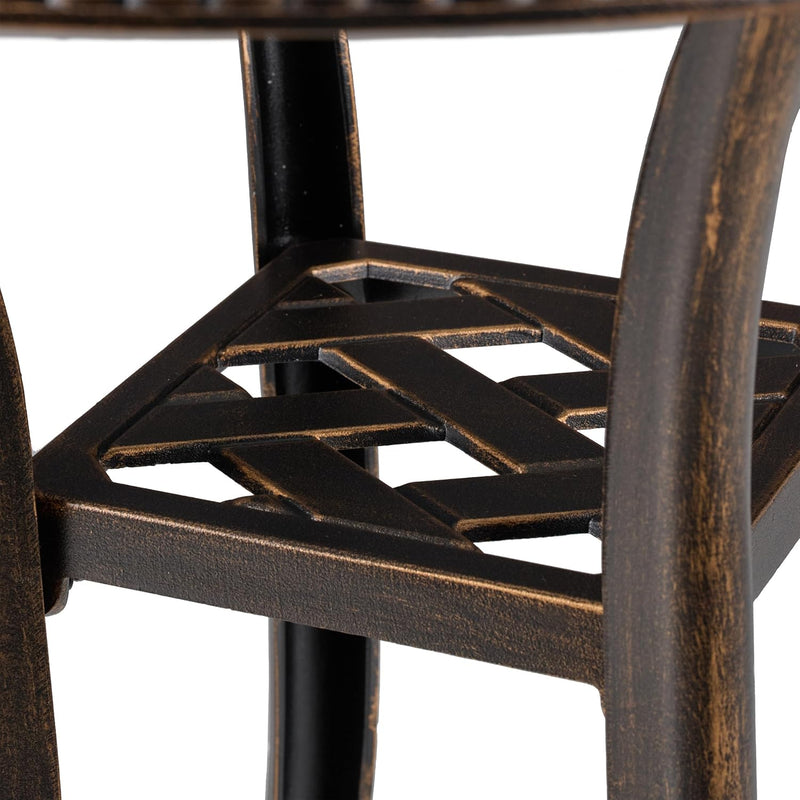 Garden Side Table Antique Look Cast Aluminium