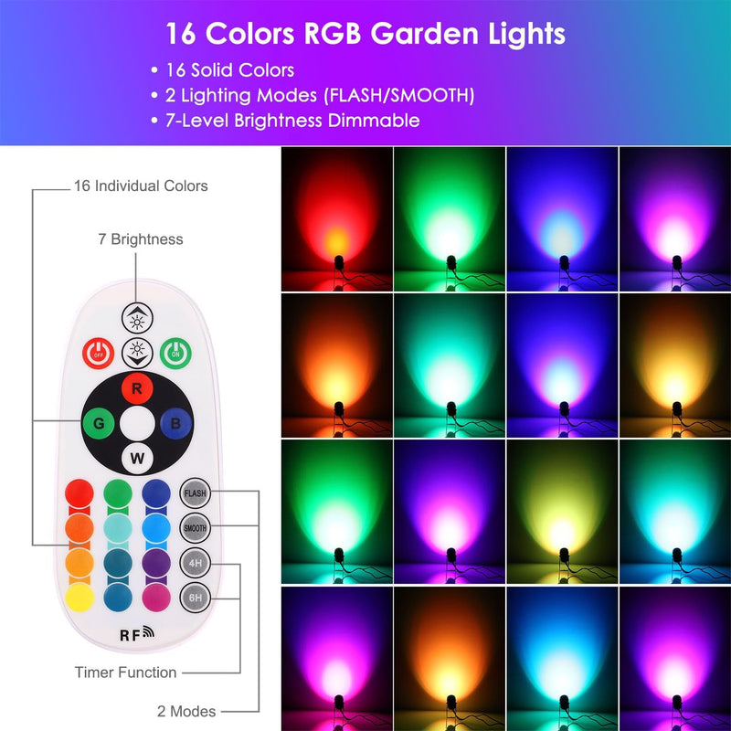 Garden Spike Lights: Colour Changing Lights Mains Powered