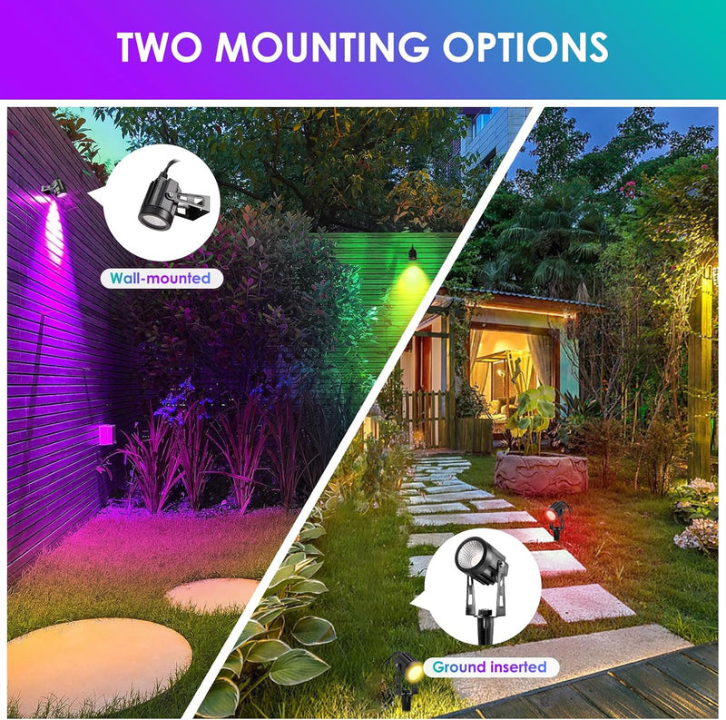 Garden Spike Lights: Colour Changing Lights Mains Powered