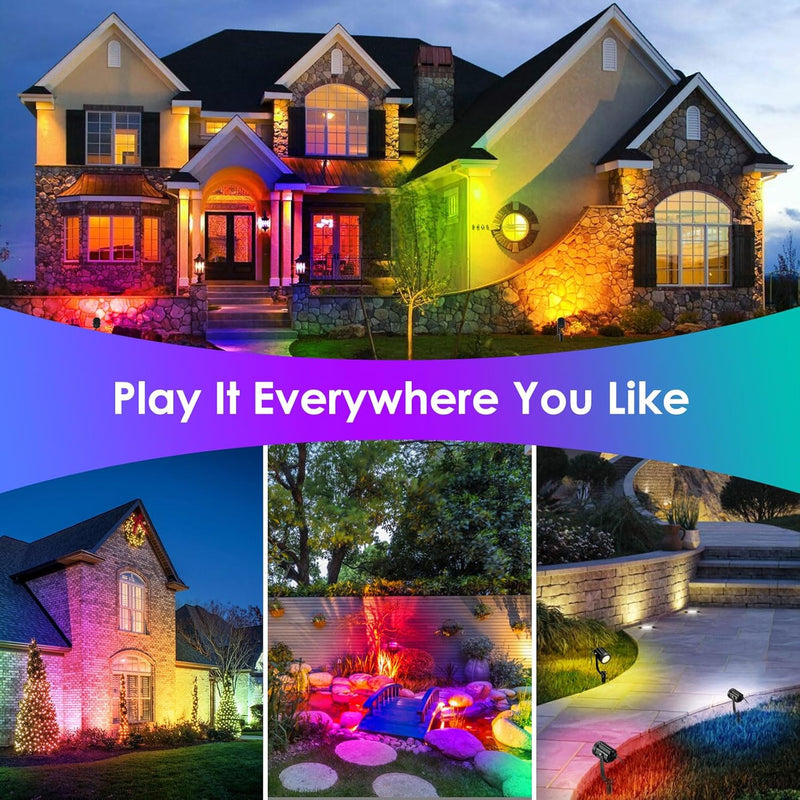 Garden Spike Lights: Colour Changing Lights Mains Powered