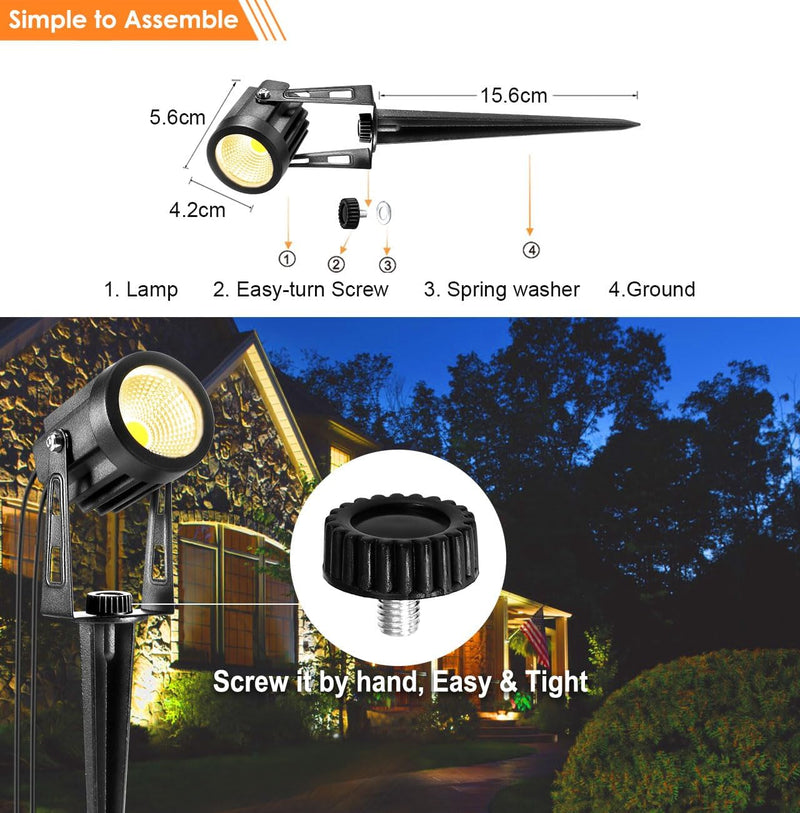 Garden Spotlights Mains Colour Changing