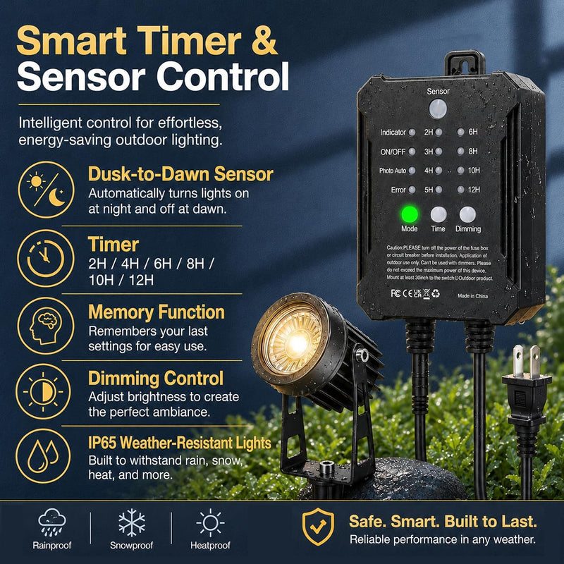 Garden Spotlights Mains Powered with Transformer (6 Pack)