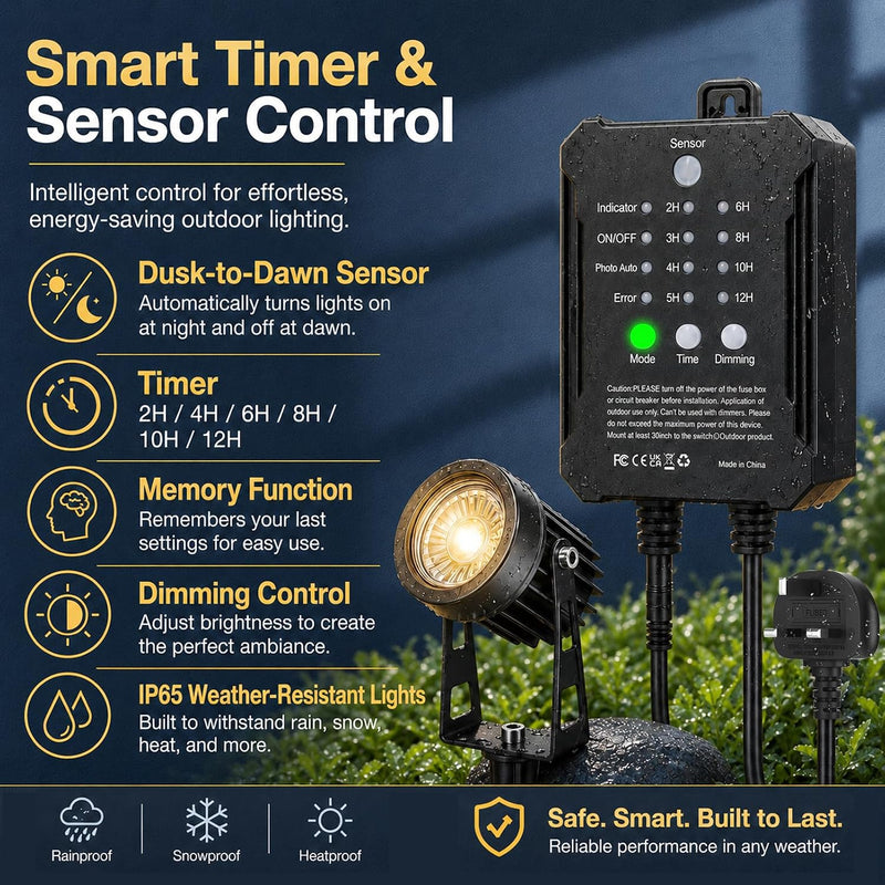 Garden Spotlights Mains Powered with Transformer (6 Pack)