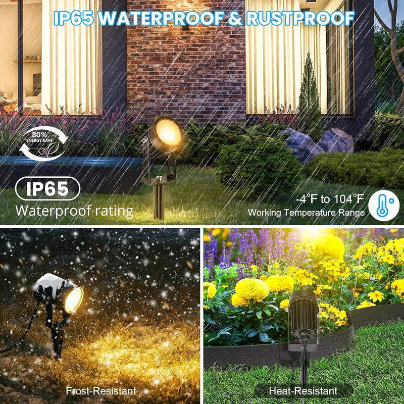 Garden Spotlights Mains Powered with Transformer (6 Pack)