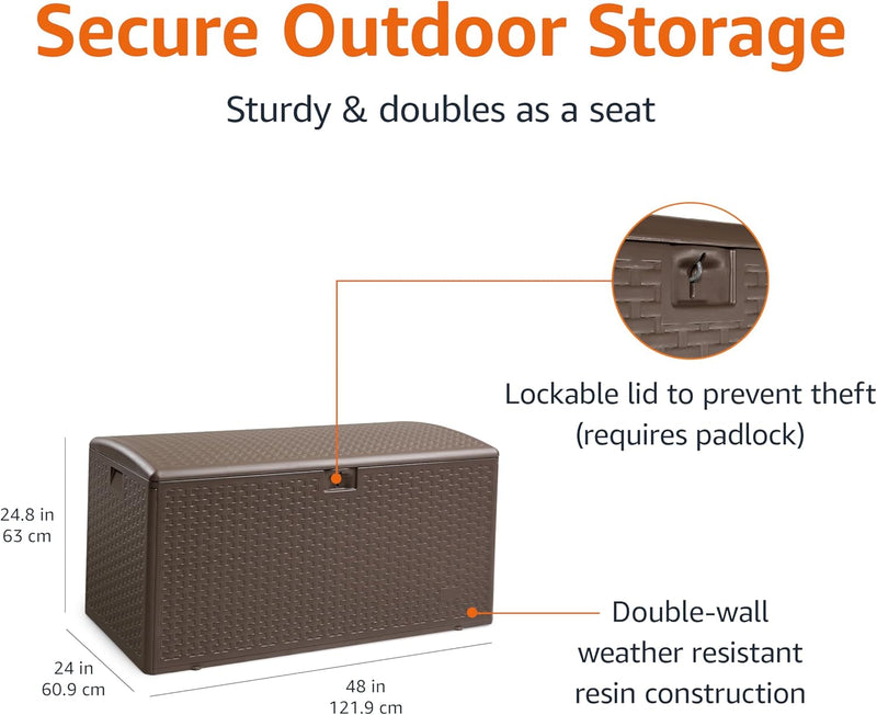 Garden Storage Box with Lockable Lid