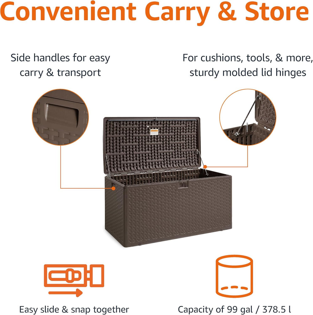 Garden Storage Box with Lockable Lid