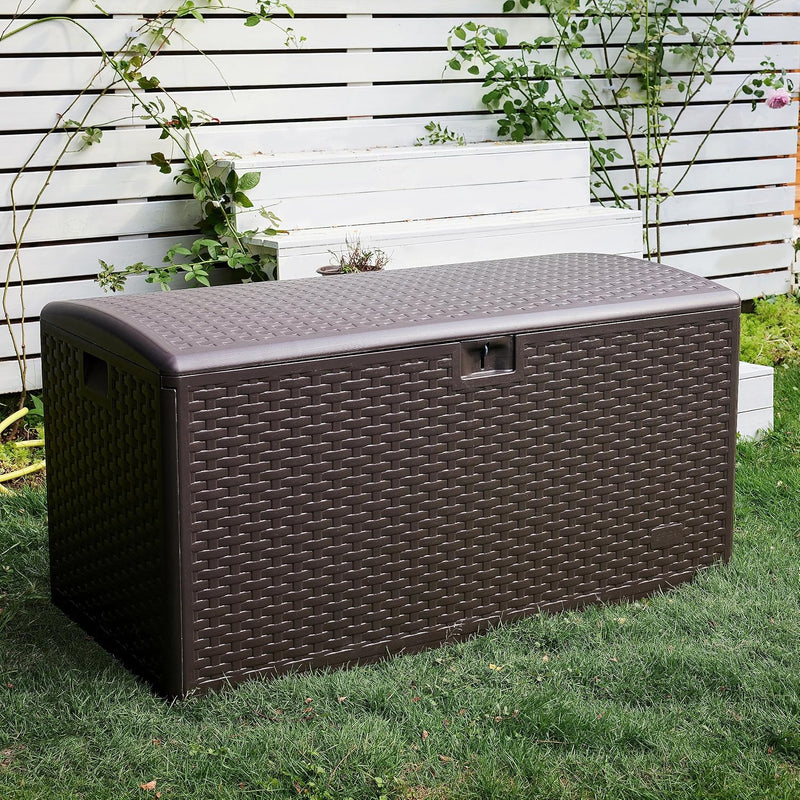 Garden Storage Box with Lockable Lid