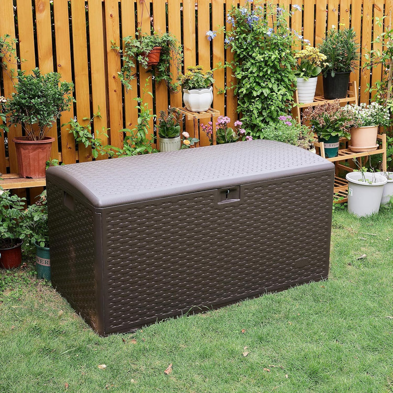 Garden Storage Box with Lockable Lid