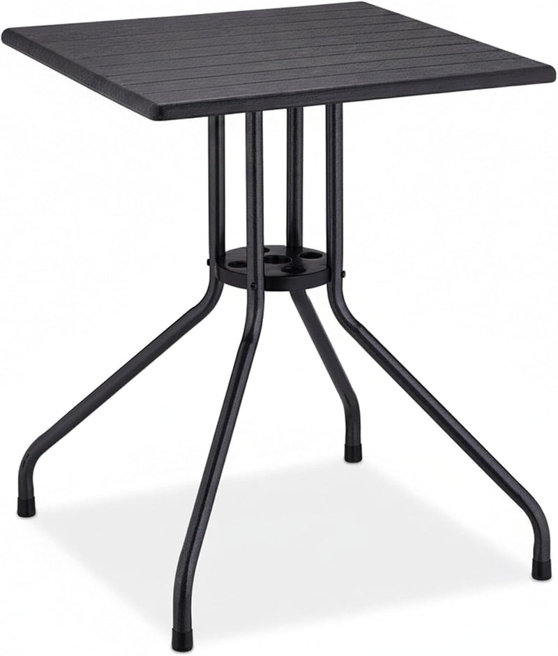 Garden Table Hxwxd: 75x61x61CM Wooden-Look Balcony Plastic