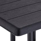 Garden Table Hxwxd: 75x61x61CM Wooden-Look Balcony Plastic