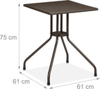 Garden Table in Wood-Look Steel 50% Plastic 75