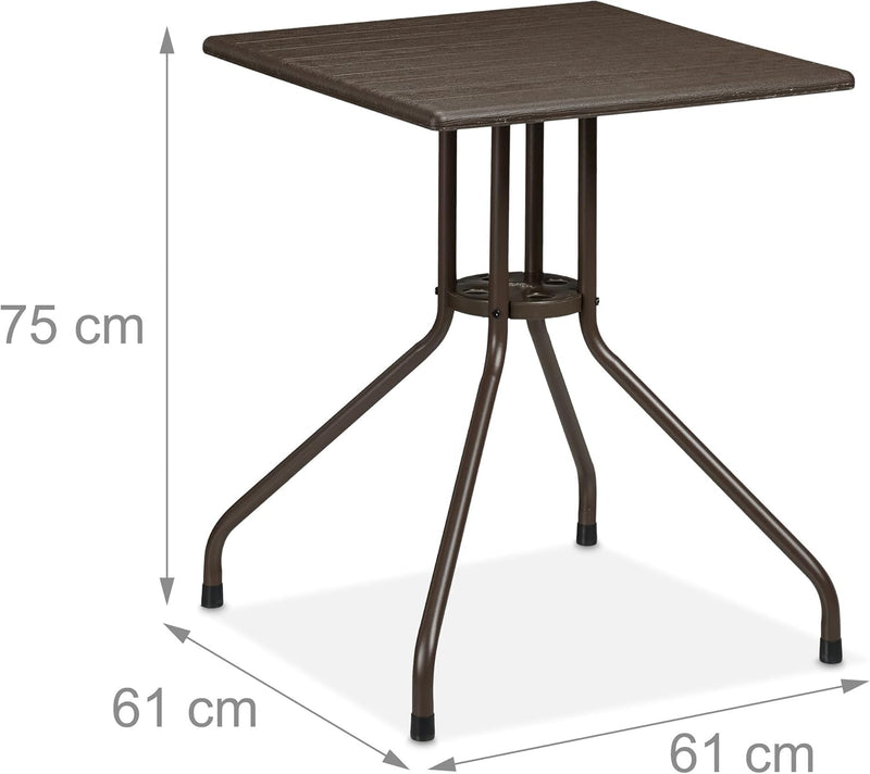 Garden Table in Wood-Look Steel 50% Plastic