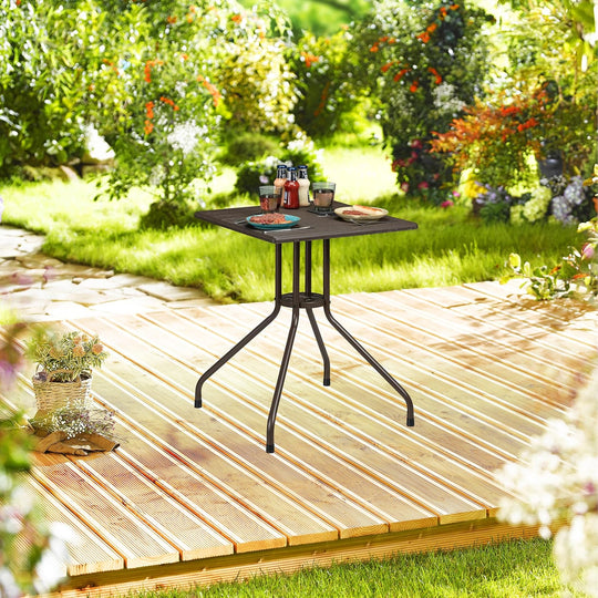 Garden Table in Wood-Look Steel 50% Plastic 75