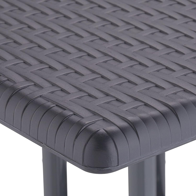 Garden Table Rattan Look Square Hxwxd: 75x61x61CM Balcony