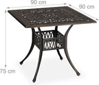 Garden Table with Umbrella Hole Antique Look Cast