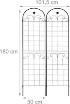 Garden Trellis 180 X 50CM Metal Support (Set of 2)