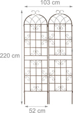 Garden Trellis 220 X 52CM Metal Support (Set of 2)
