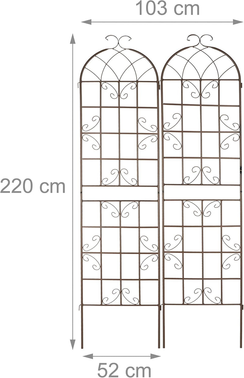 Garden Trellis 220 X 52CM Metal Support (Set of 2)