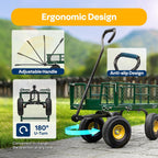 Garden Trolley 400KG Capacity Rotatable Handle Wagon Cart