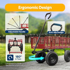Garden Trolley 400KG Capacity Rotatable Handle Wagon Cart