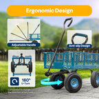 Garden Trolley 400KG Capacity Rotatable Handle Wagon Cart