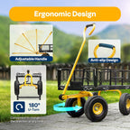 Garden Trolley 400KG Capacity Rotatable Handle Wagon Cart